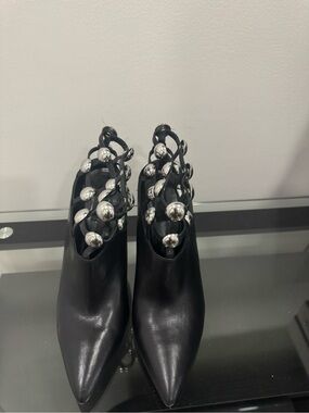 Alexander Wang black leather Tina booties SIZE 40